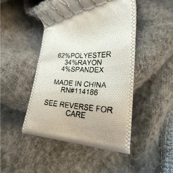 Juicy Couture Womens Sz M Puff Sleeve Glitter Logo Hoodie Grey Lightweight - Picture 9 of 12